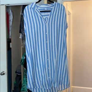 button down over sized dress